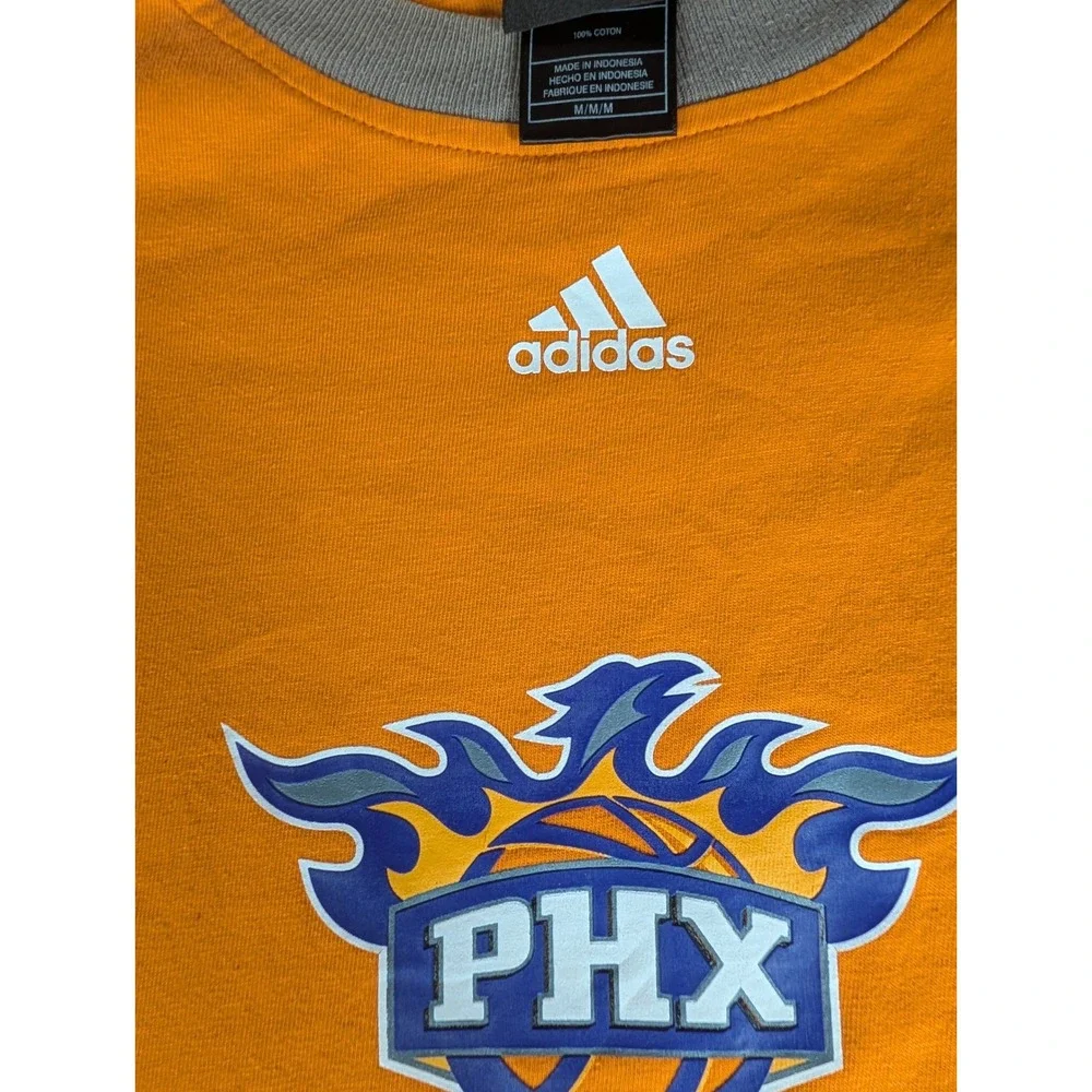 Adidas Phoenix Suns NBA‎ Raglan T-Shirt Orange Grey PHX Logo Mens M